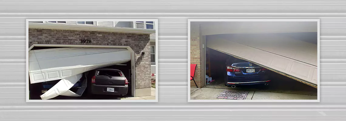 Repair Commercial Garage Door Got Hit By A Car in Palm Bay, Florida